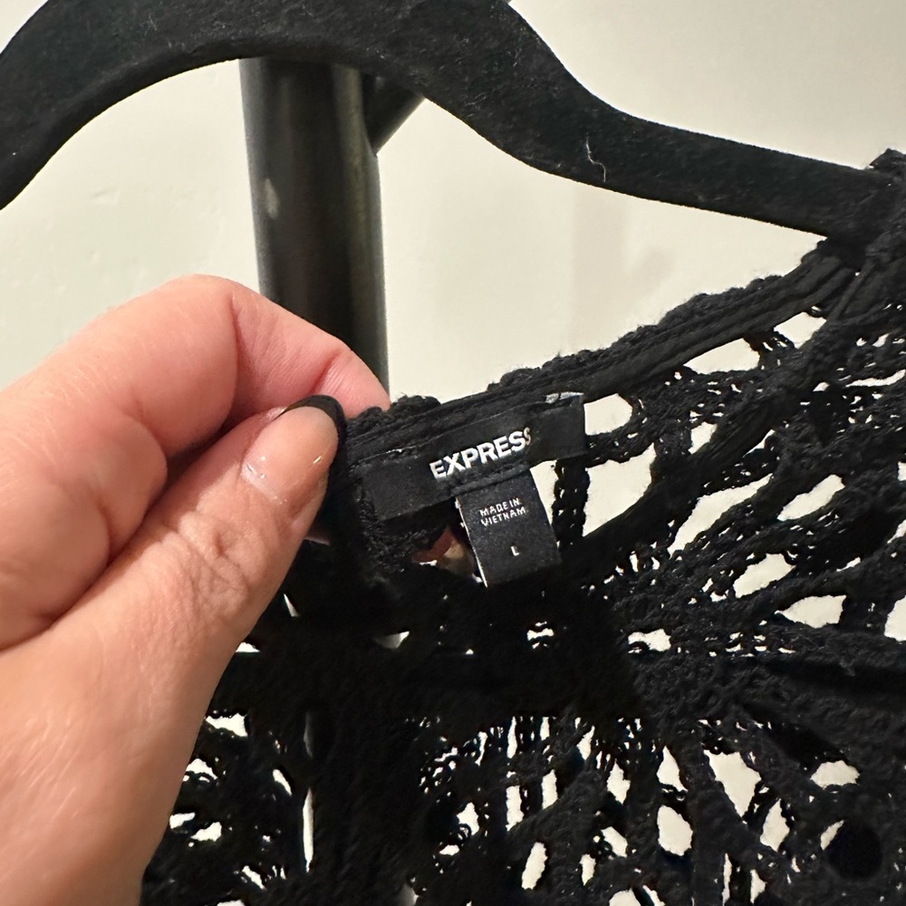 Express Elegant Black Lace Top